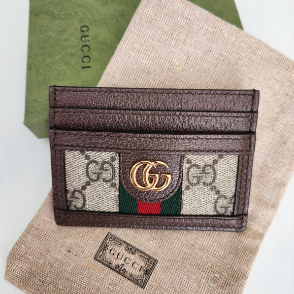 New Gucci Ophidia Card Case- Brown - Picture 2 of 6